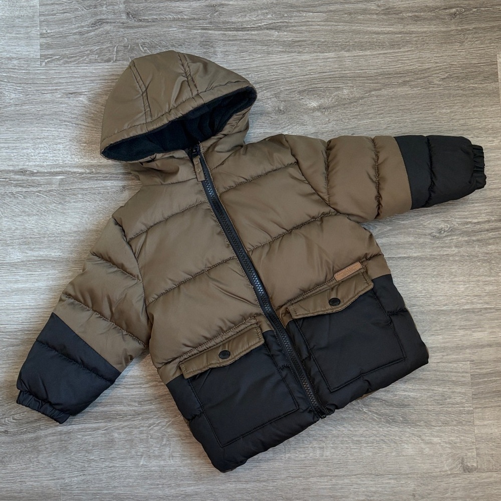iXtreme baby boys fleece lined zip up puffer jacket with hood